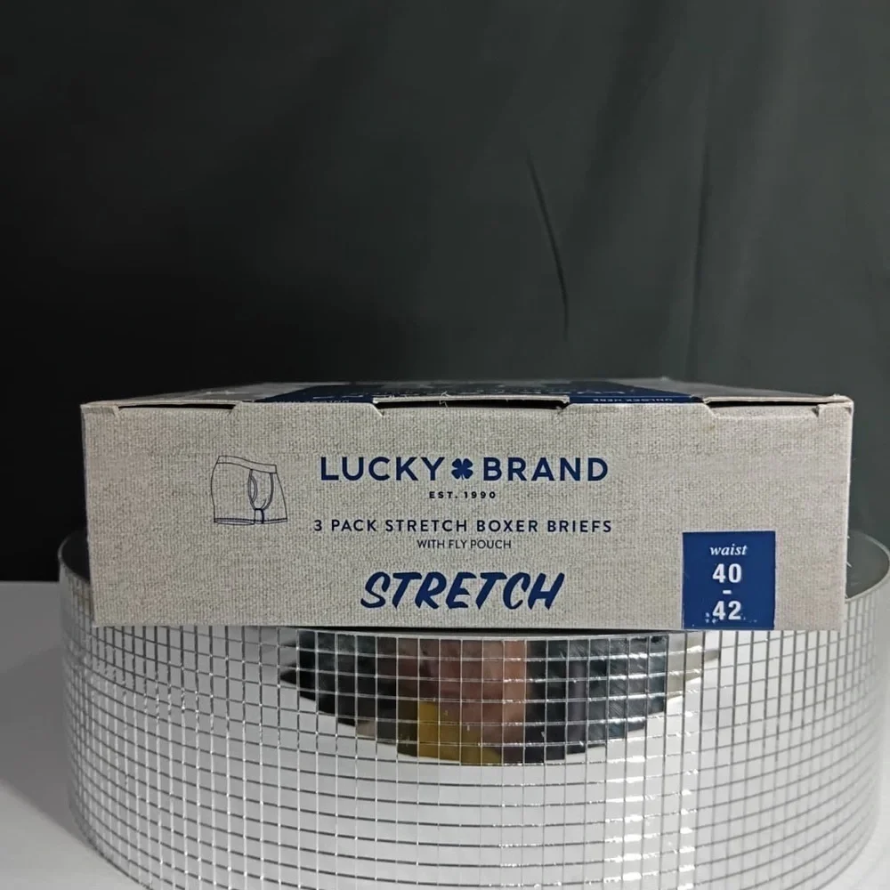 Lucky Brand Blue and Gray Boxer Briefs 3-Pack brand new